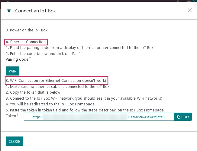 Các bước kết nối cho kết nối có dây hoặc kết nối wifi.