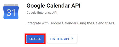 Kích hoạt API Lịch Google.